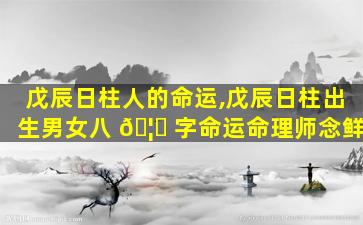 戊辰日柱人的命运,戊辰日柱出生男女八 🦄 字命运命理师念鲜